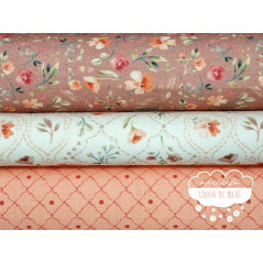 Algodón estampado Royalty coral