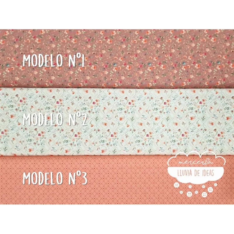 Algodón estampado Royalty coral