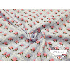 Algodón estampado Rosal