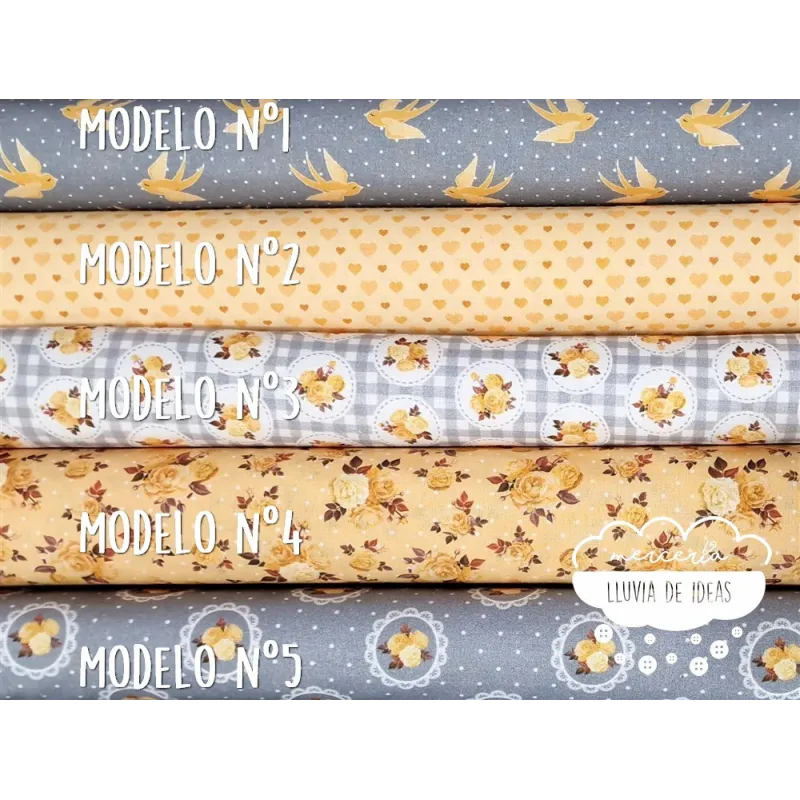 Algodón estampado Romantic amarillo