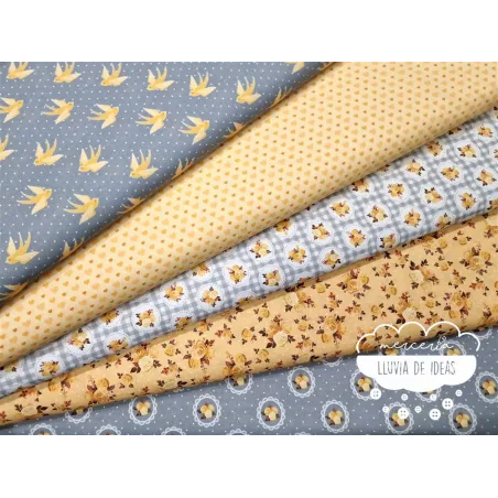 Algodón estampado Romantic amarillo