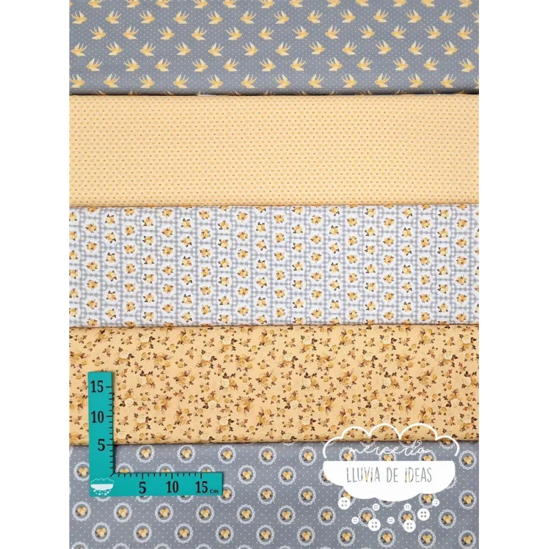 Algodón estampado Romantic amarillo