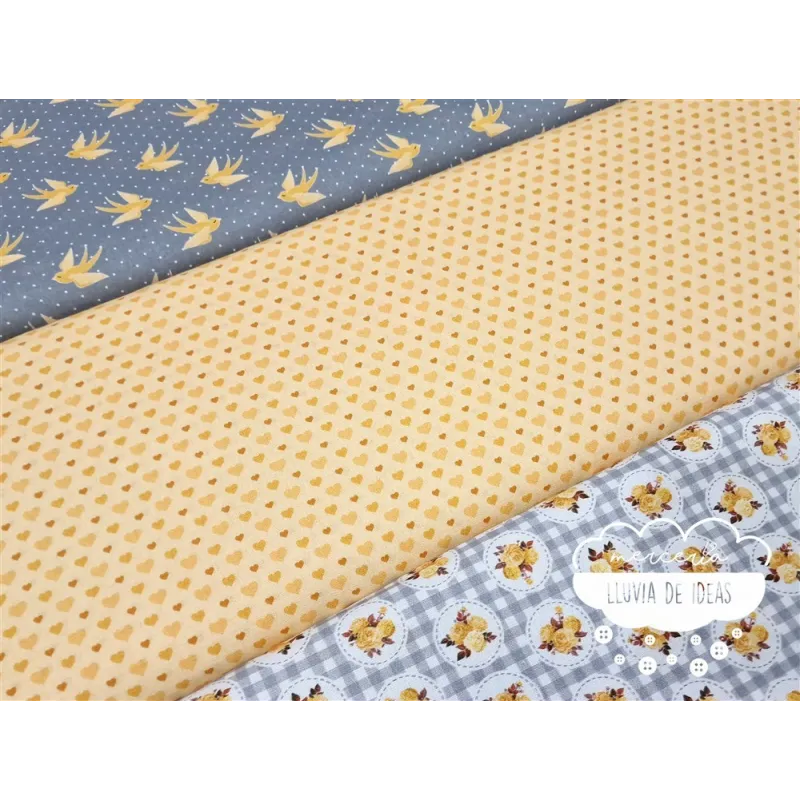 Algodón estampado Romantic amarillo