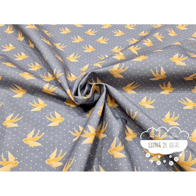 Algodón estampado Romantic amarillo