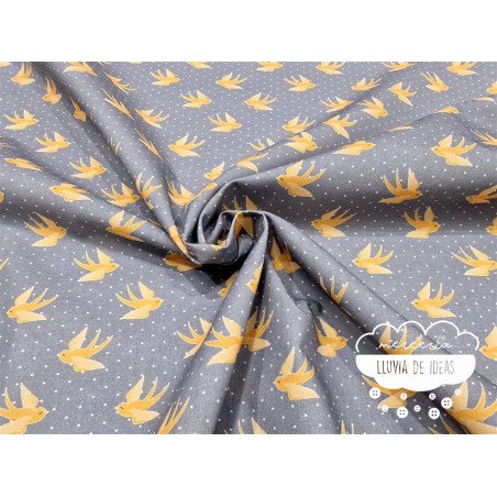 Algodón estampado Romantic amarillo