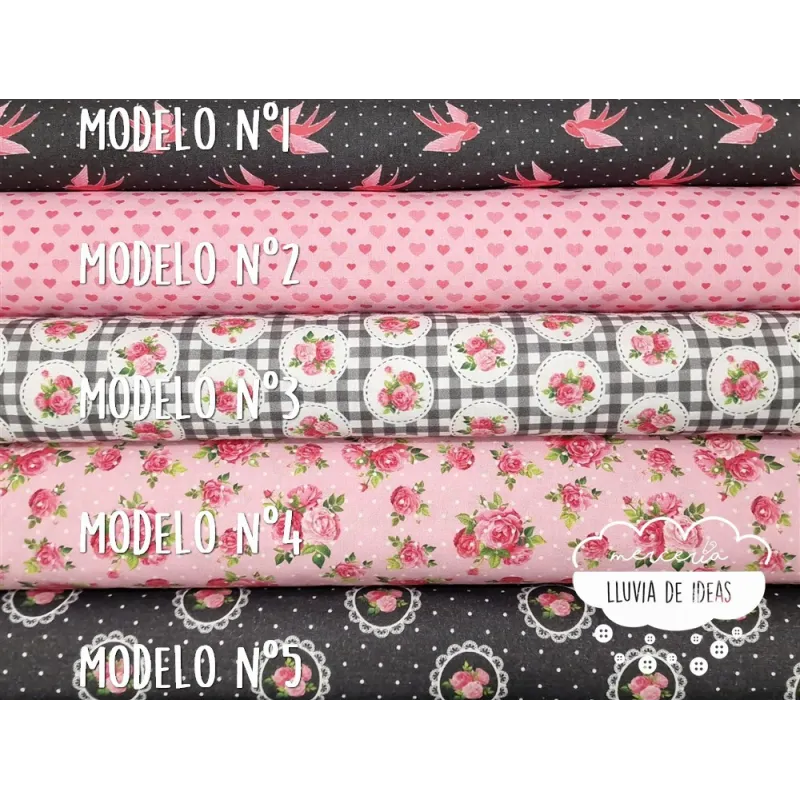 Algodón estampado Romantic rosa