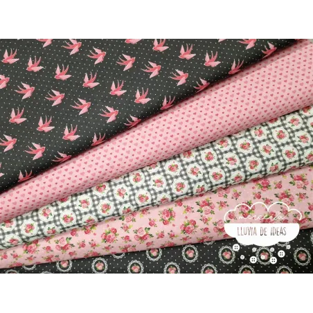 Algodón estampado Romantic rosa