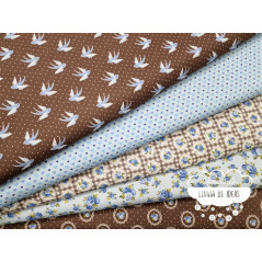 Algodón estampado Romantic azul