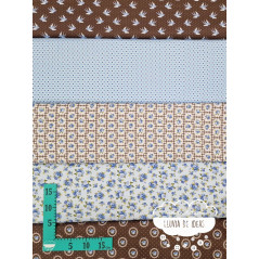 Algodón estampado Romantic azul