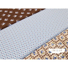 Algodón estampado Romantic azul