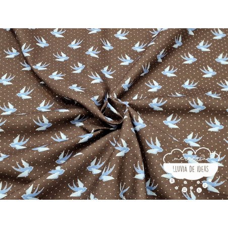 Algodón estampado Romantic azul