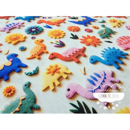 Algodón 3D Dinosaurios