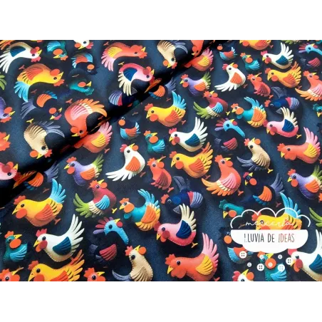 Algodón 3D Gallinas
