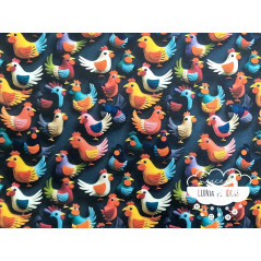 Algodón 3D Gallinas