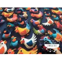 Algodón 3D Gallinas