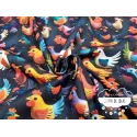 Algodón 3D Gallinas