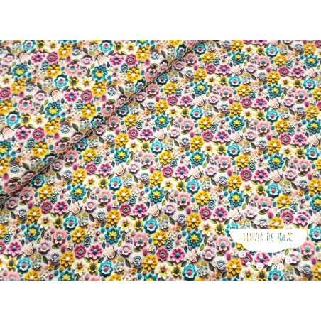 Algodón 3D Flores