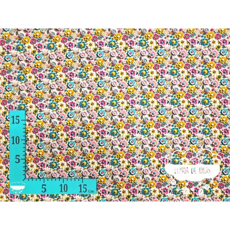 Algodón 3D Flores