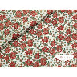 Algodón Navidad Flores de Pascua