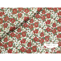 Algodón Navidad Flores de Pascua