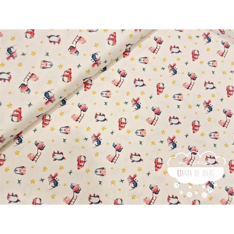 Algodón Navidad Pingüinos