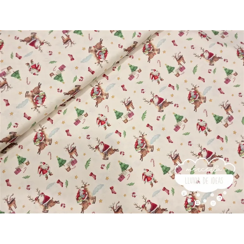 Algodón Navidad Papá Noel