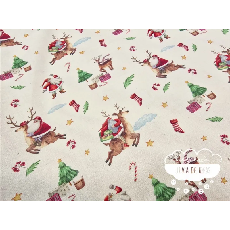 Algodón Navidad Papá Noel