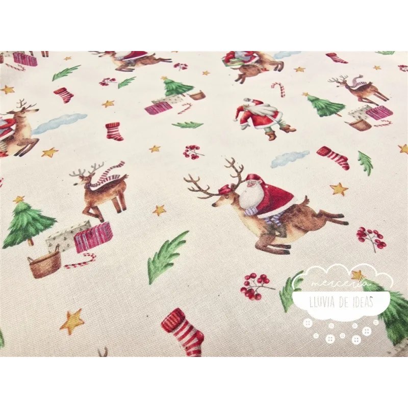 Algodón Navidad Papá Noel