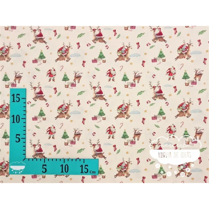Algodón Navidad Papá Noel