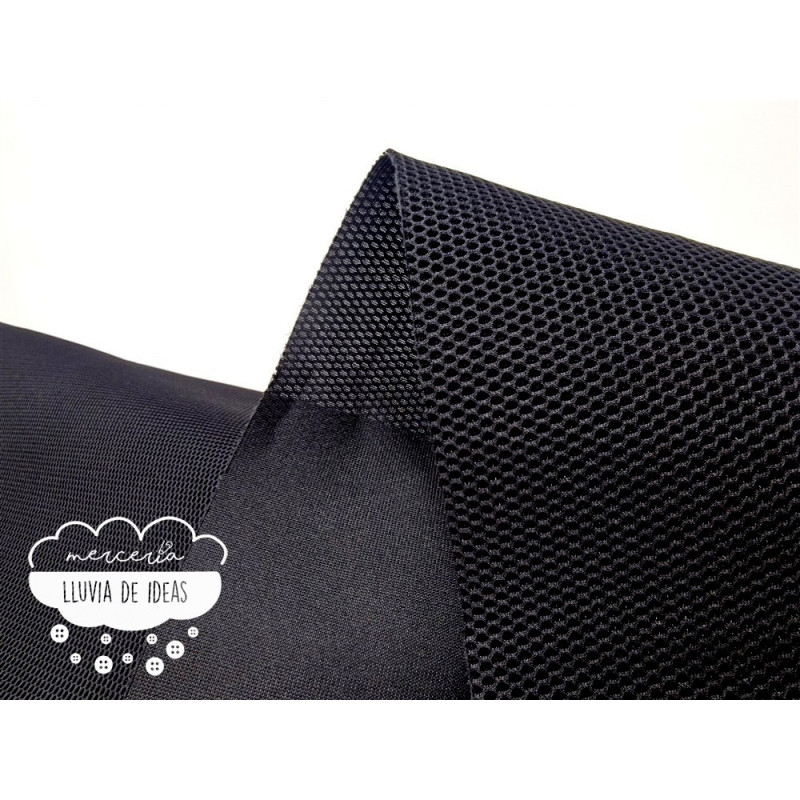 Tejido Mesh 3D Negro (malla ligeramente más abierta)