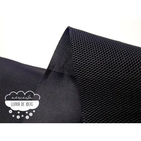 Tejido Mesh 3D Negro 🌧️Mercería Lluvia de Ideas🌧️