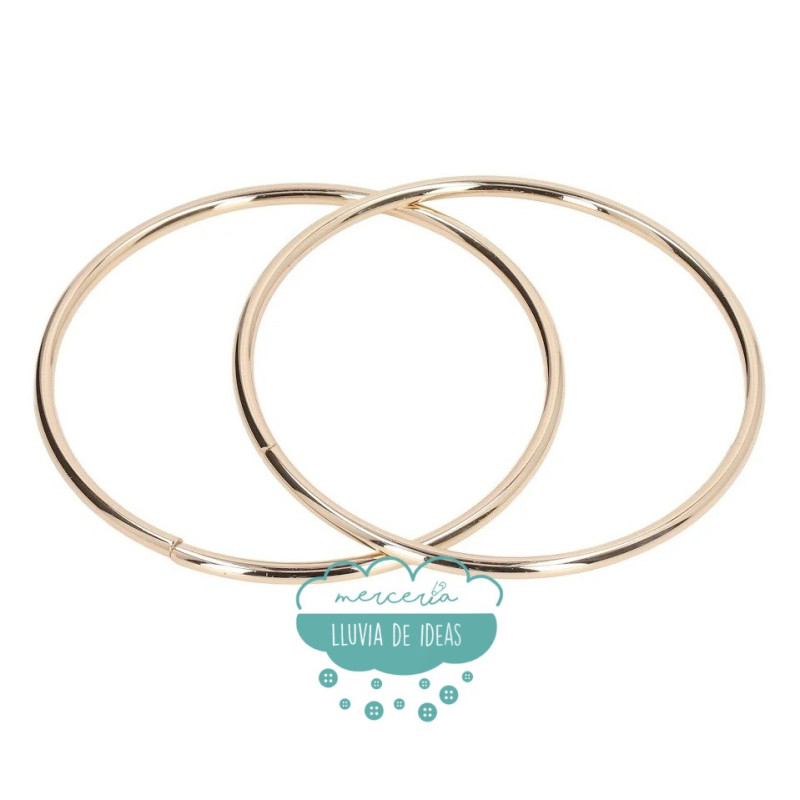 Asas redondas para bolsos doradas