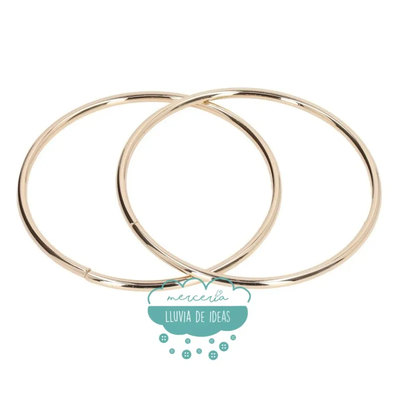 Asas redondas para bolsos doradas