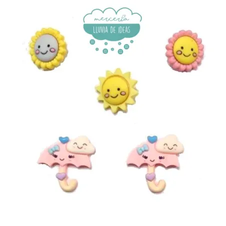 Botones decorativos Hello Sunshine 🌧️Lluvia de Ideas🌧️
