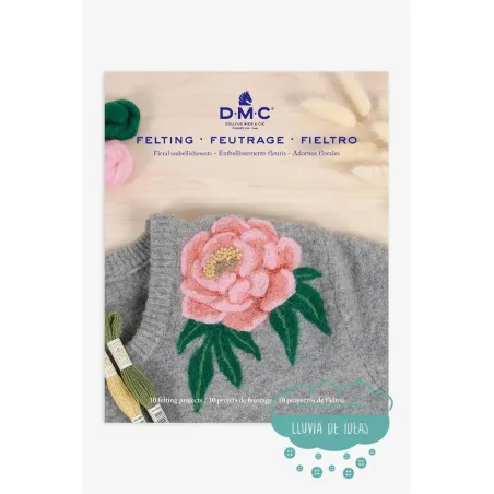 Patrones para fieltrar Libro adornos florales DMC