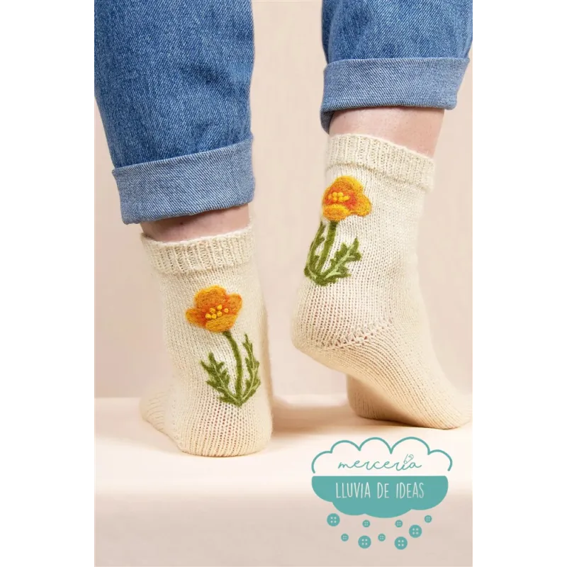 Patrones para fieltrar Libro adornos florales DMC