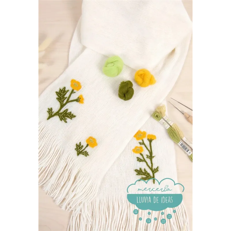 Patrones para fieltrar Libro adornos florales DMC