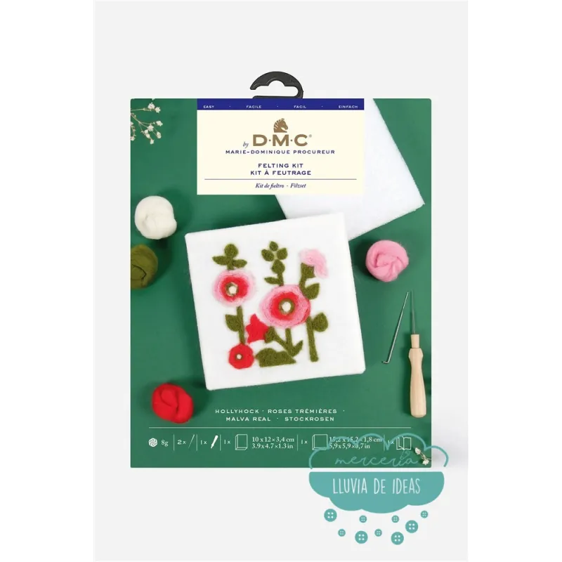 Kit para fieltrar Malvarrosas DMC