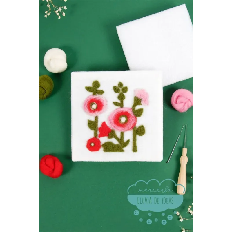 Kit para fieltrar Malvarrosas DMC