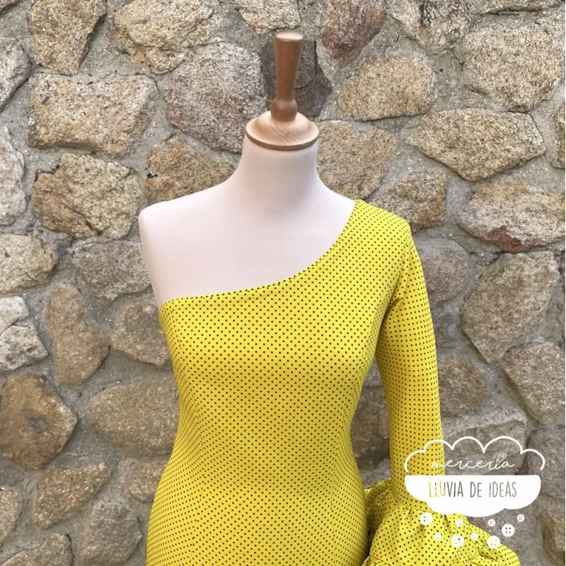 Patrón vestido flamenco mujer escote asimétrico