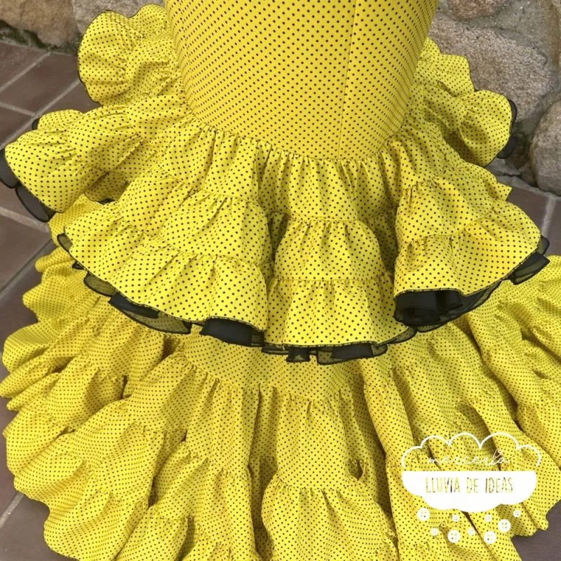 Patrón vestido flamenco mujer escote asimétrico