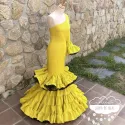 Patrón vestido flamenco mujer escote asimétrico