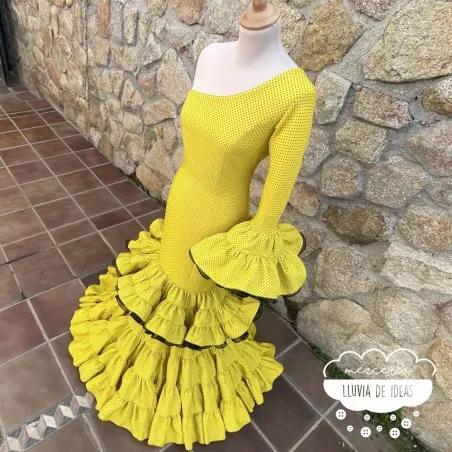 Patrón vestido flamenco mujer escote asimétrico