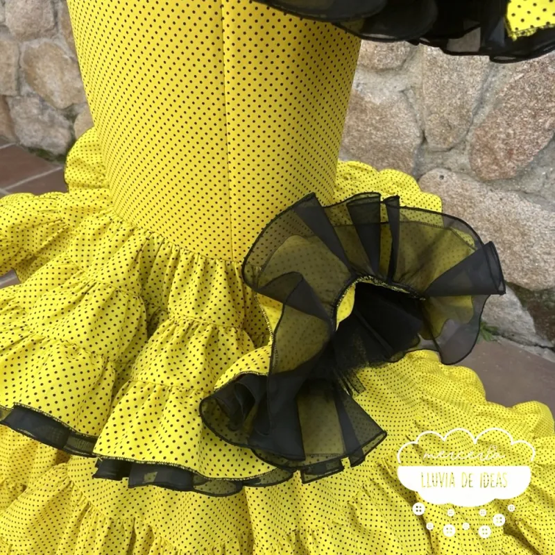 Patrón vestido flamenco mujer escote asimétrico