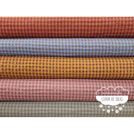 Seersucker vichy bicolor tonos tierra