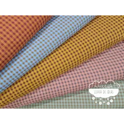 Seersucker vichy bicolor tonos tierra