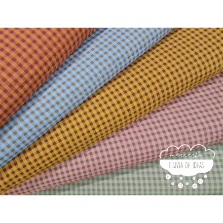 Seersucker vichy bicolor tonos tierra