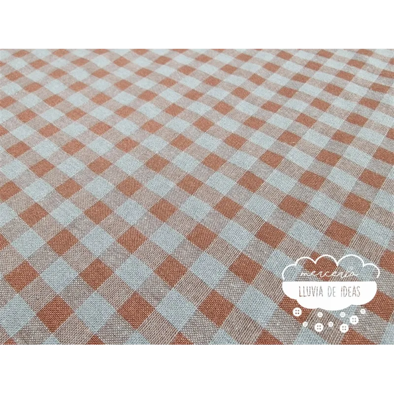Seersucker vichy bicolor tonos tierra