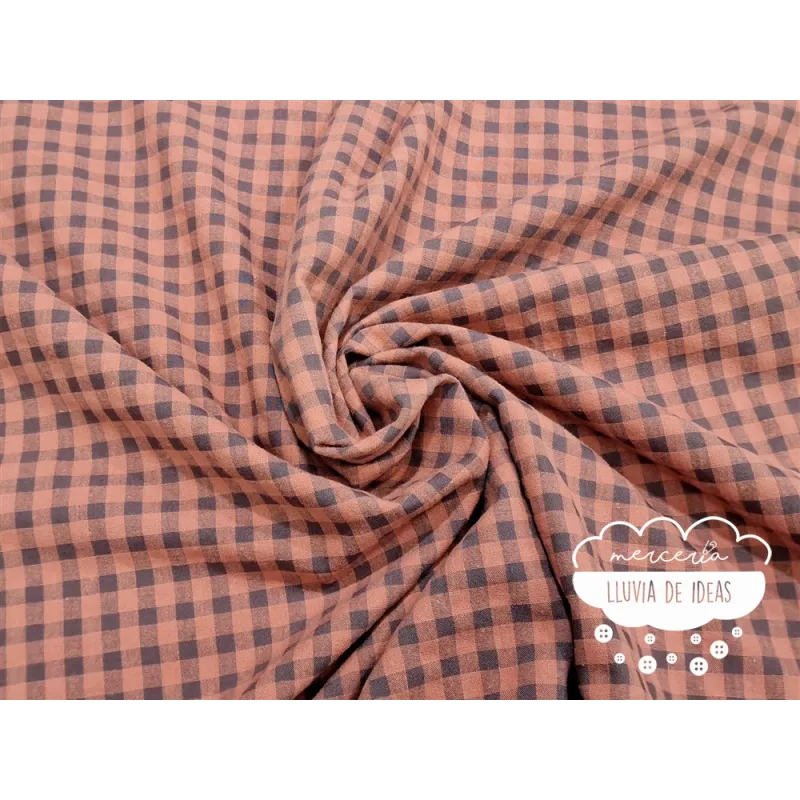 Seersucker vichy bicolor tonos tierra