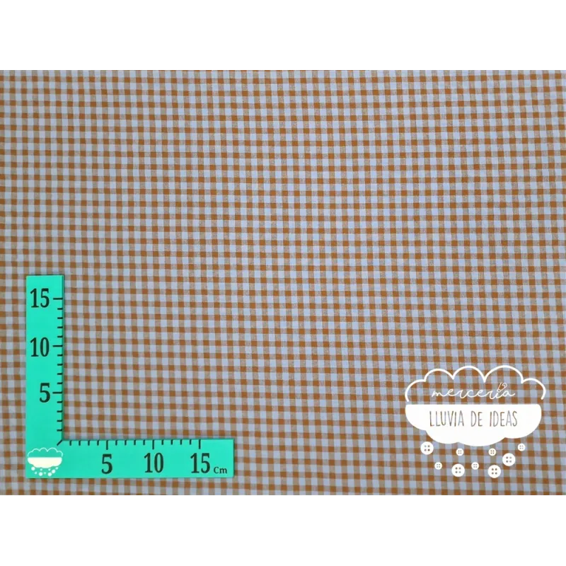 Seersucker vichy bicolor tonos tierra